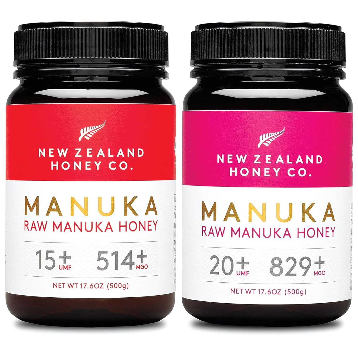Raw Manuka Honey UMF 20+ MGO 829+ 17.6oz & UMF 15+ MGO 514+ 17.6oz H8509