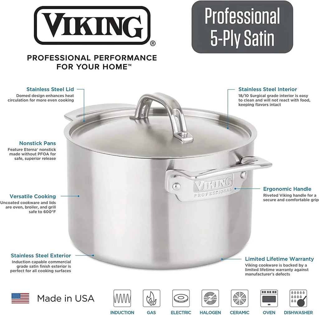 5-Ply Stainless Steel Cookware Set 10 Piece G463