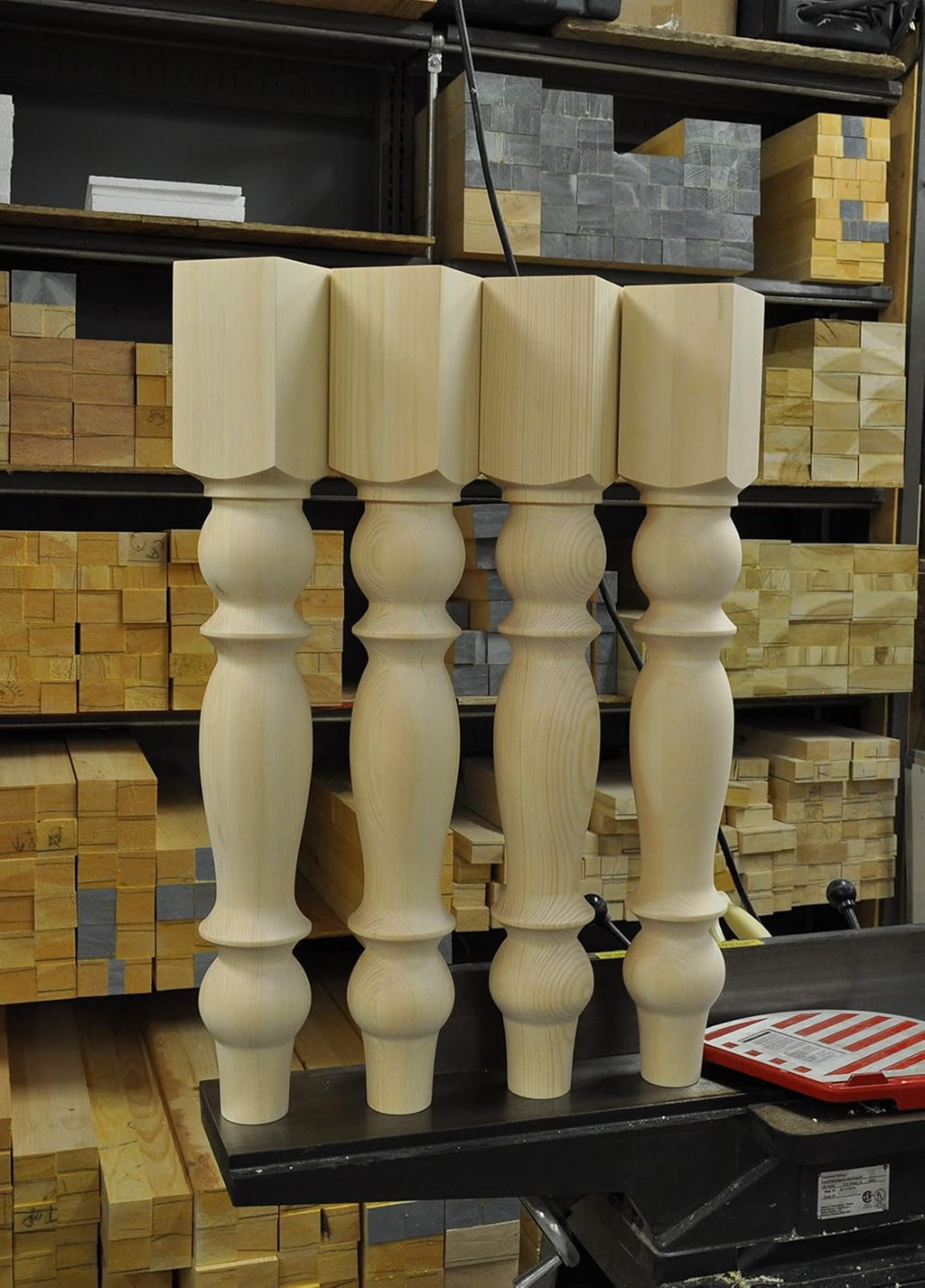 Set of 4 Turned Wood Table Legs A9560