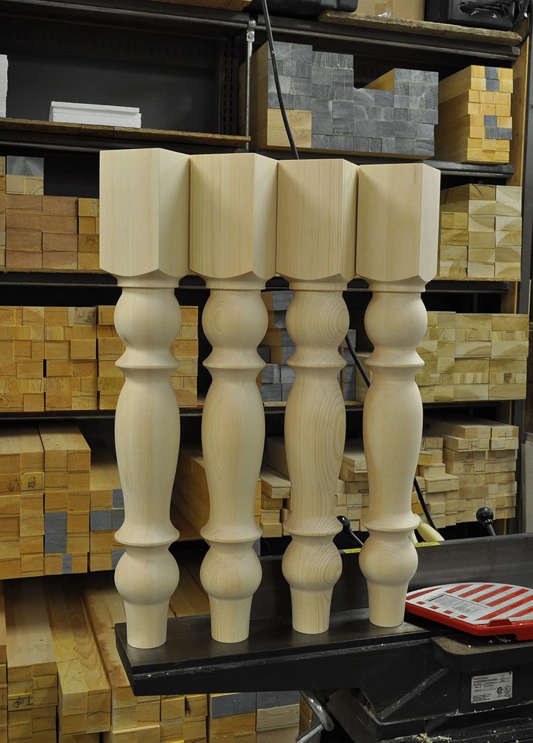 Set of 4 Turned Wood Table Legs A9560