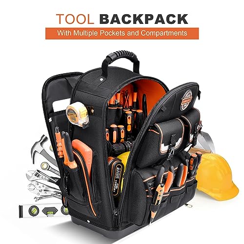 Water-resistant Heavy Duty Tool Backpack with Molded Base T9193