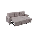 Light Gray Reversible Sleeper Sectional Sofa with Storage Chaise Q88949