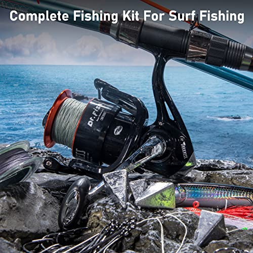 12ft Surf Rod 8000/9000 Spinning Reel 9+1 BB Saltwater Fishing Combo I24597