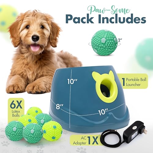 Automatic Dog Ball Launcher with 6 Latex Balls Q65327