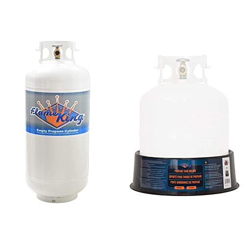 40 Pound Steel Propane Tank Cylinder with OPD Valve, White C877306
