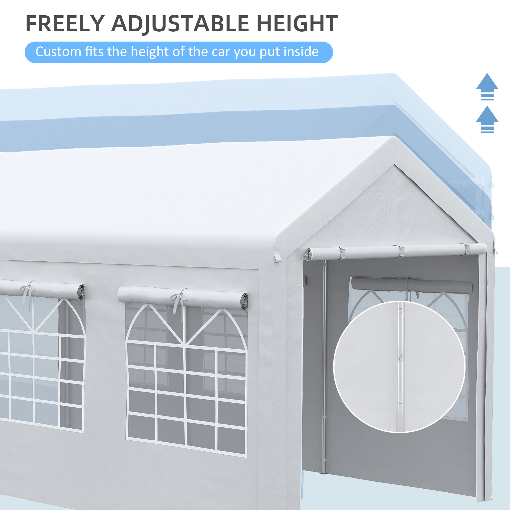 10' x 20' Height Adjustable Carport and Party Tent H151986