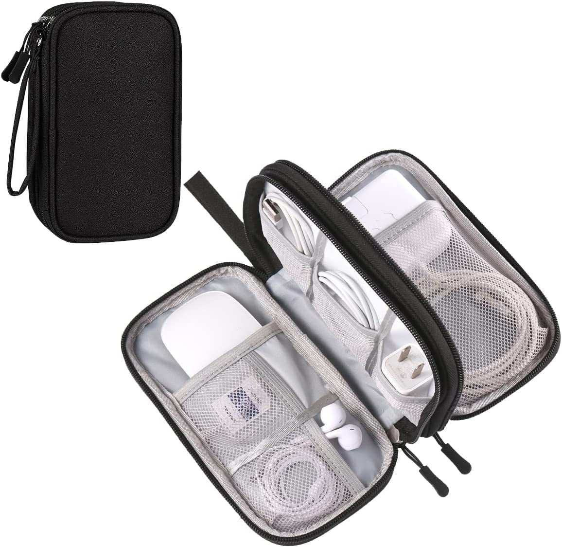 Medium Cable Charger Organizer Bag Light Grey B781690