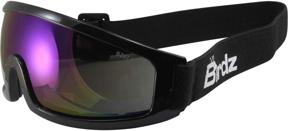 2 Pairs Safety Goggles Blue Mirror & Smoke Lenses P9099