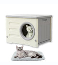 Gray Plastic Cat House with Cat Bed Mat G410