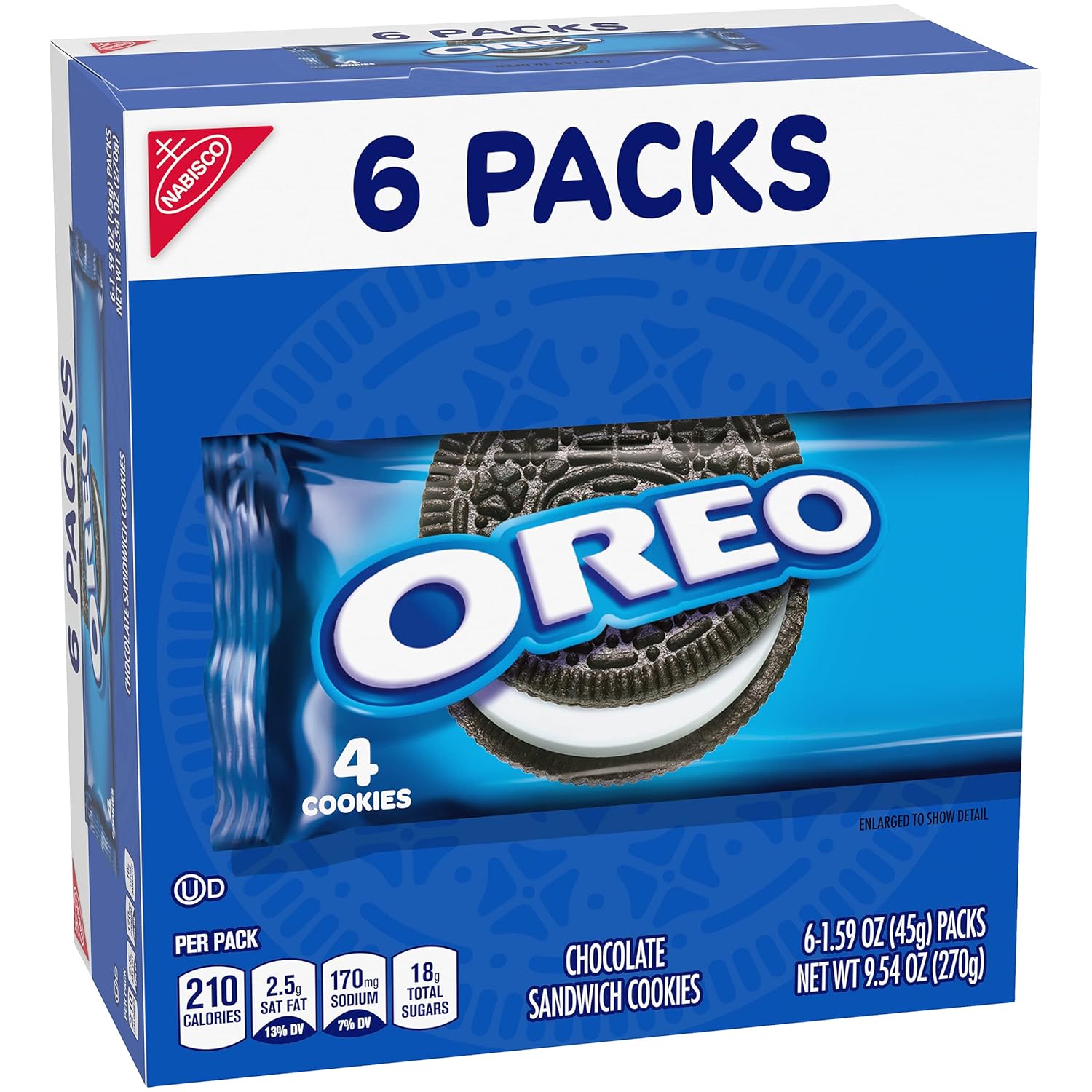 6 Snack Packs Chocolate Sandwich Cookies X187