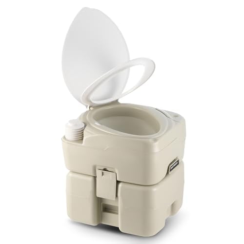 Portable Toilet, 5.3 gal. HDPE Camping Toilet with Built-in Handle A39058