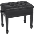 Brown Wooden Piano Bench with Storage and PU Leather Cushion F137983
