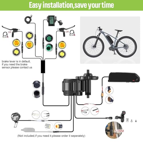 36V/48V 500W Mid Drive Ebike Motor Conversion Kit X2014