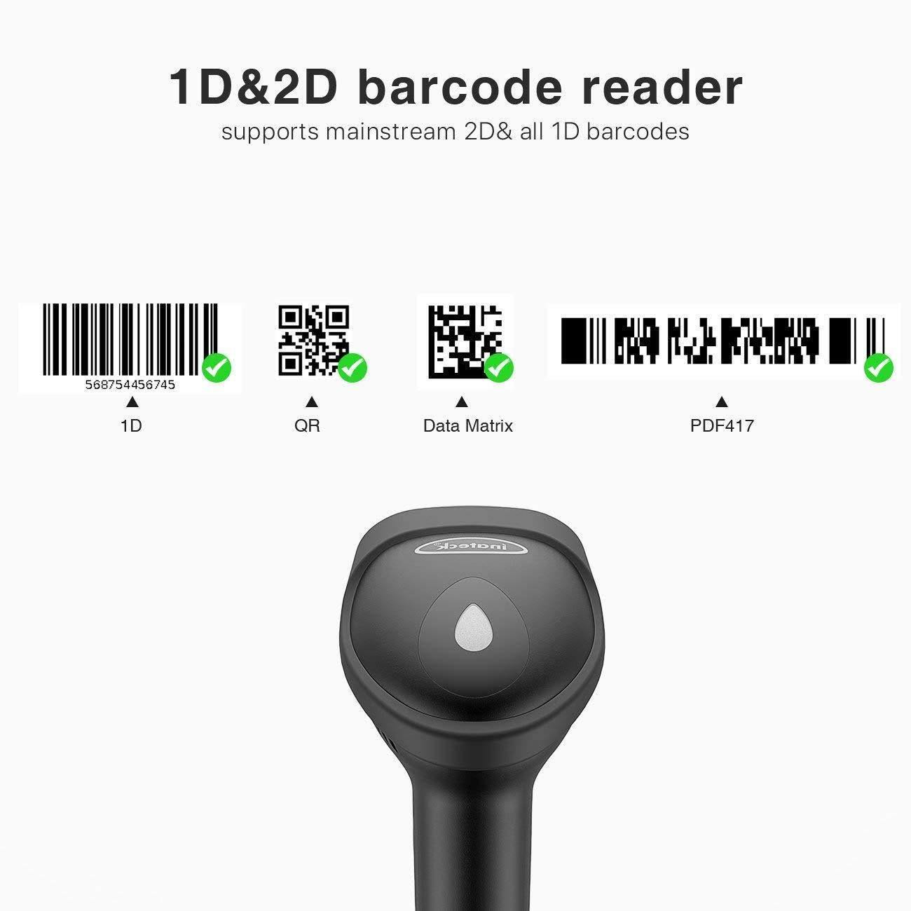 Black Wireless Bluetooth Barcode Scanner A48778
