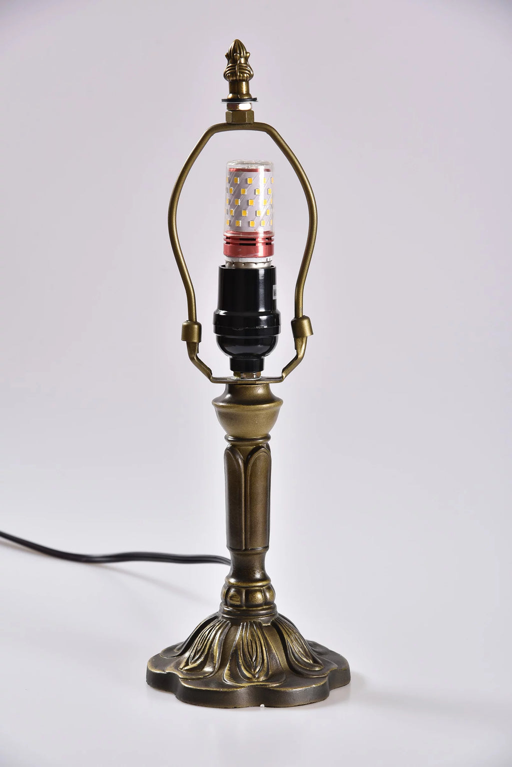 Tiffany Table Lamp Stained Glass Red Bronze Desk Light P327521