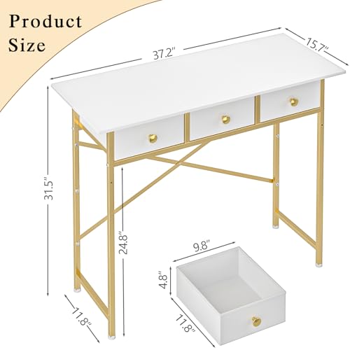 White 31.5 Inch Vanity Desk with Drawers F34301
