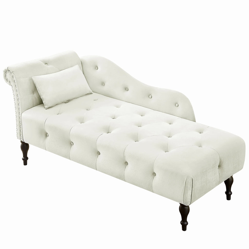 Velvet Chaise Lounge with Pillow U7453