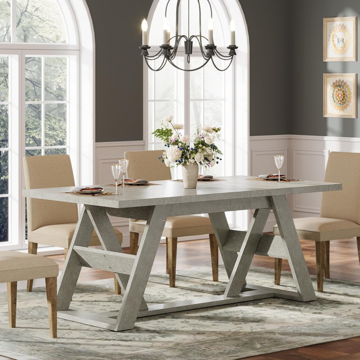 Gray Wood Dining Table R304