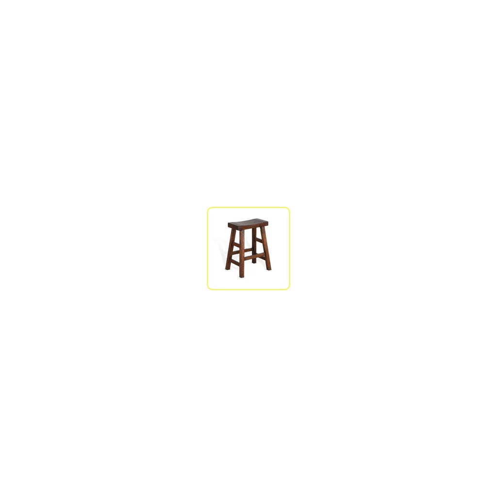 Dark Chocolate Mahogany Wood Stool J7314