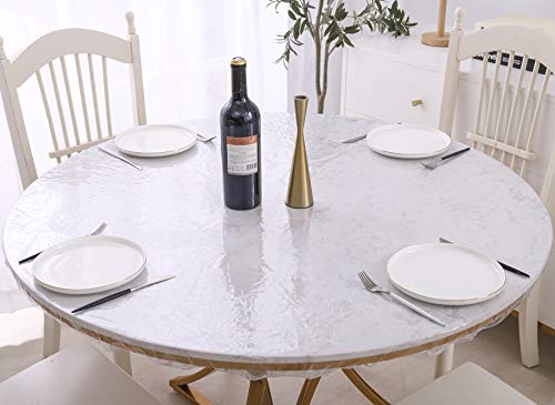 Clear Round Vinyl Fitted Tablecloth K68537
