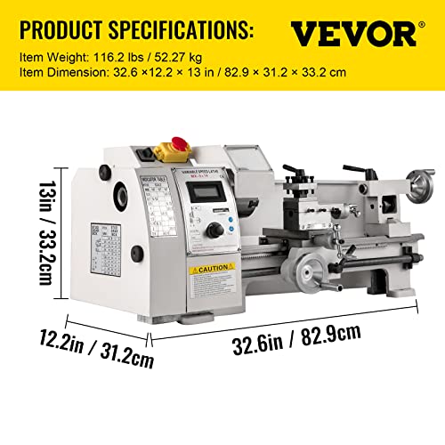 Mini Metal Lathe 8"x14" Variable Speed 650W Q3328