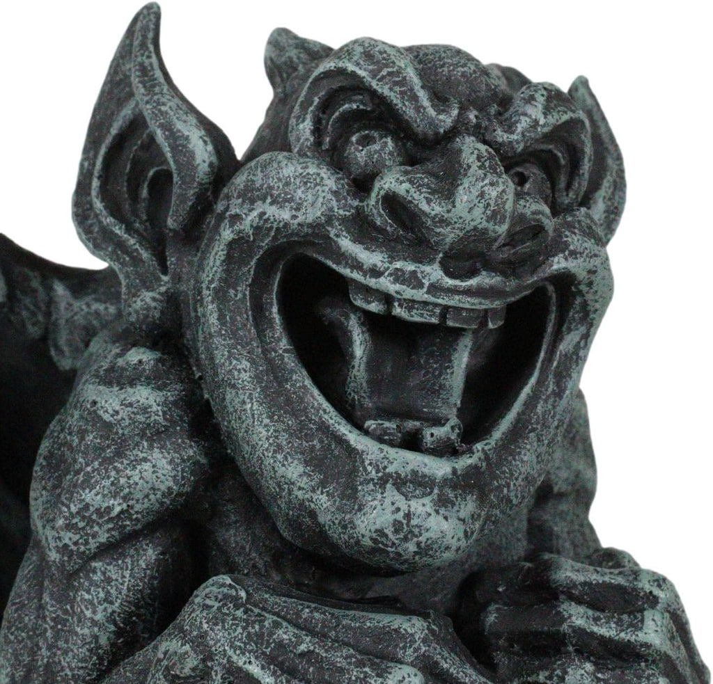 Gothic Winged Guardian Gargoyle Figurine Faux Stone Resin Sculpture J67775