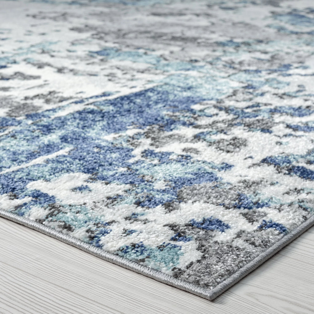 5x8 Area Rug Abstract Blue J122