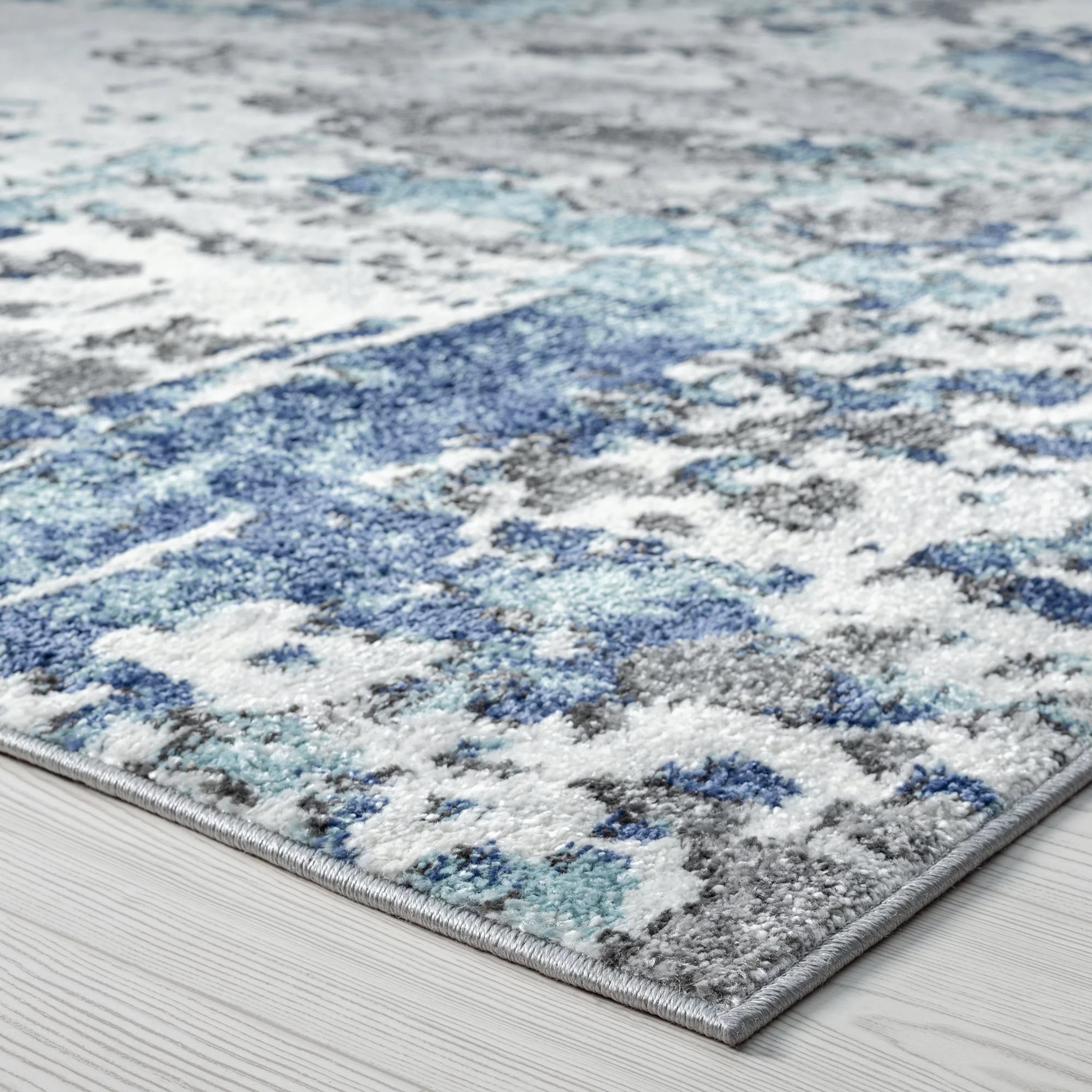5x8 Area Rug Abstract Blue J122