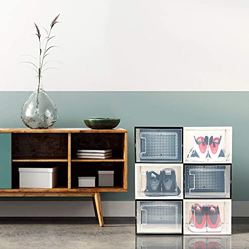 Black 6 Pack Shoe Storage Boxes A7597