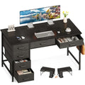 Rustic Brown 40 Inch Computer Desk with 6 Drawers S5437