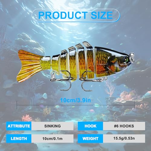 Lifelike Slow Sinking Swimbait Fishing Lure C2839