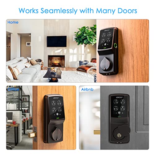 Satin Nickel Smart Door Lock with Touchscreen Keypad Y592