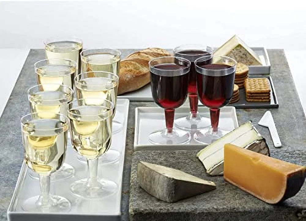 50 Pcs Clear Plastic Wine Glasses P8290