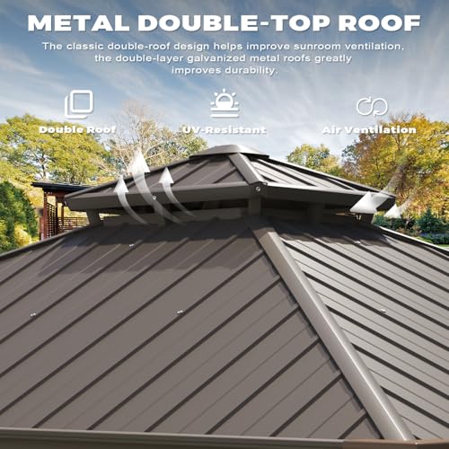 12' x 15' Aluminum Frame Polycarbonate Roof Sunroom N881390