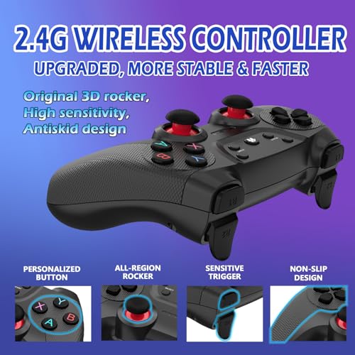 Retro Gaming Console with 20,000+ Games and 2.4G Wireless Controllers J85700