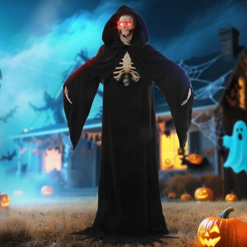 7FT Tall Animated Grim Reaper with Lighted Red Eyes U7964