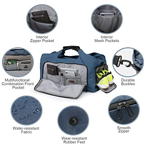 Waterproof Sports Travel Duffel Bag with Wet Pocket & Shoes Compartment V887374