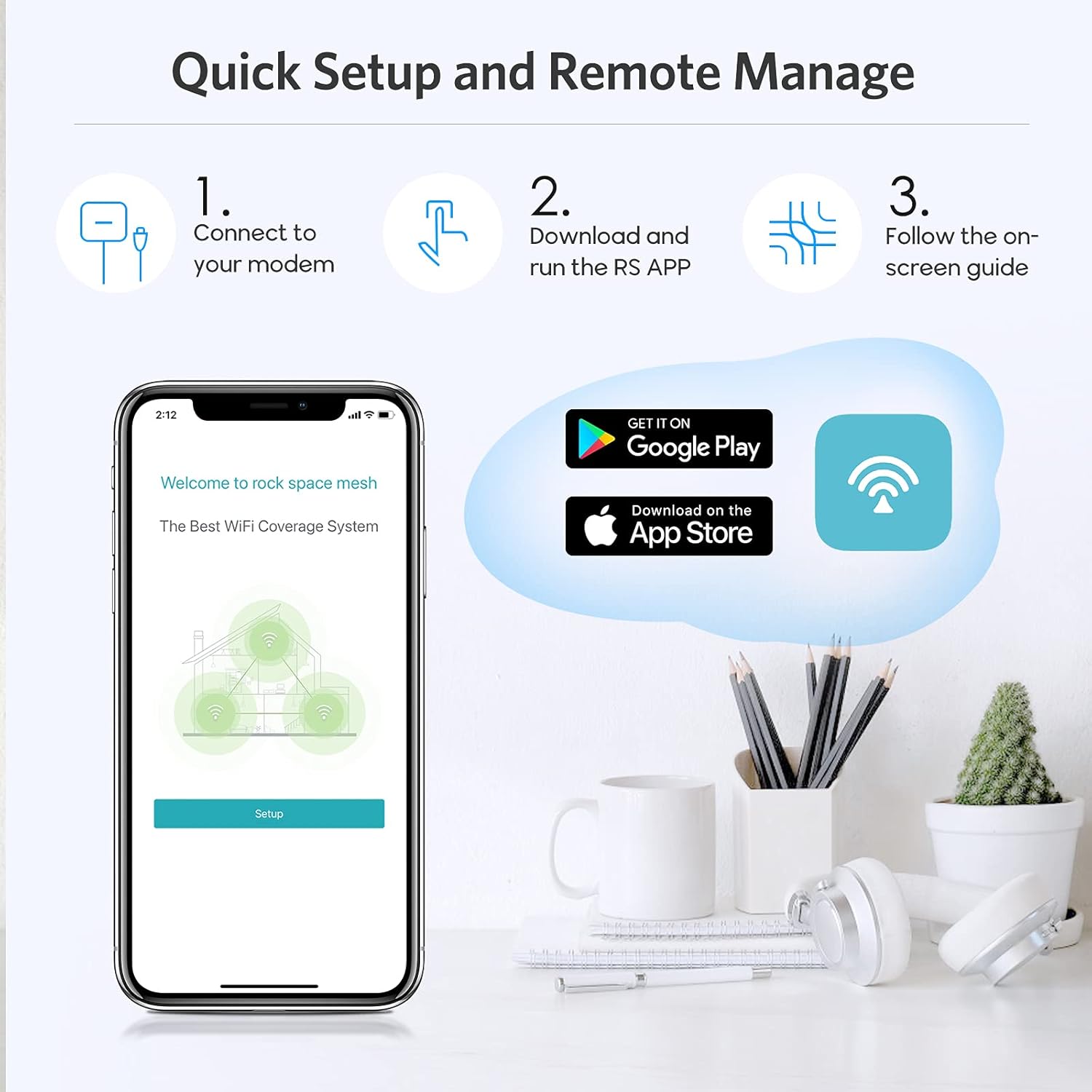 3 Pack Mesh WiFi System, 1200Mbps, Gigabit Ports Y970