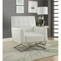 White PU Stainless Steel Accent Chair N763