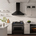 30 inch Black Wall Mount Range Hood with Stainless Steel Vent Hood T285