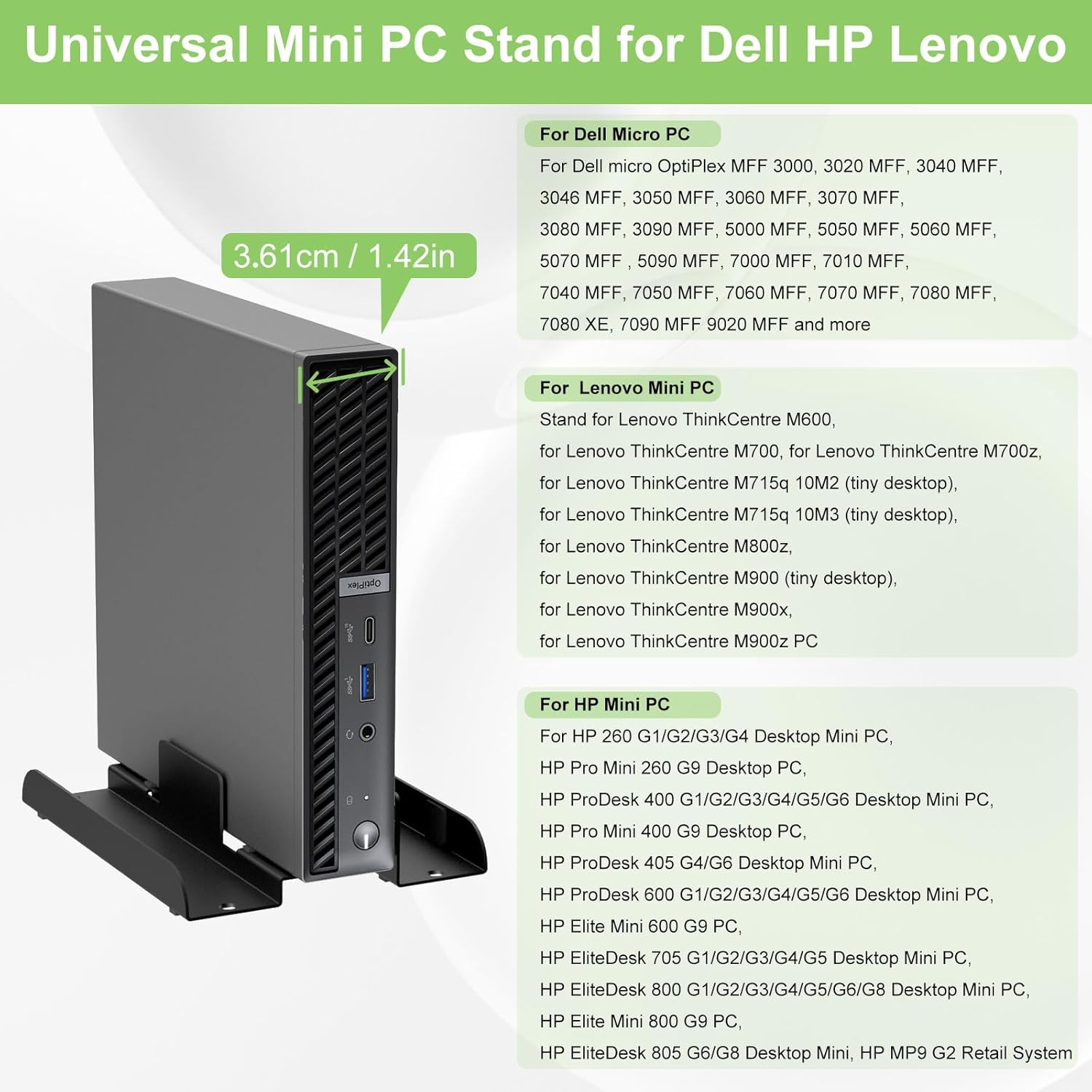 Adjustable Vertical Desk Stand for Mini PC T7914