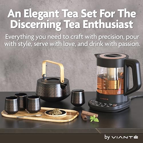 Electric Kettle with Tea Infuser, Temperature Control, 1.5 Liters, Midnight Blue P5216