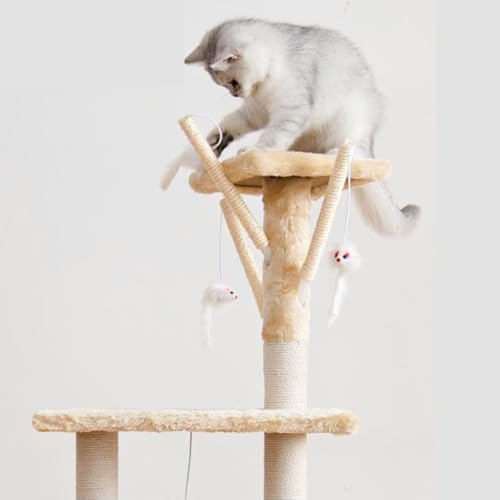 54.3 inch Tall Multi-Level Cat Tree with Cat Condo and Hammock R98350
