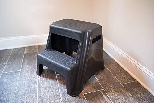 Black 2-Step Molded Plastic Step Stool E264