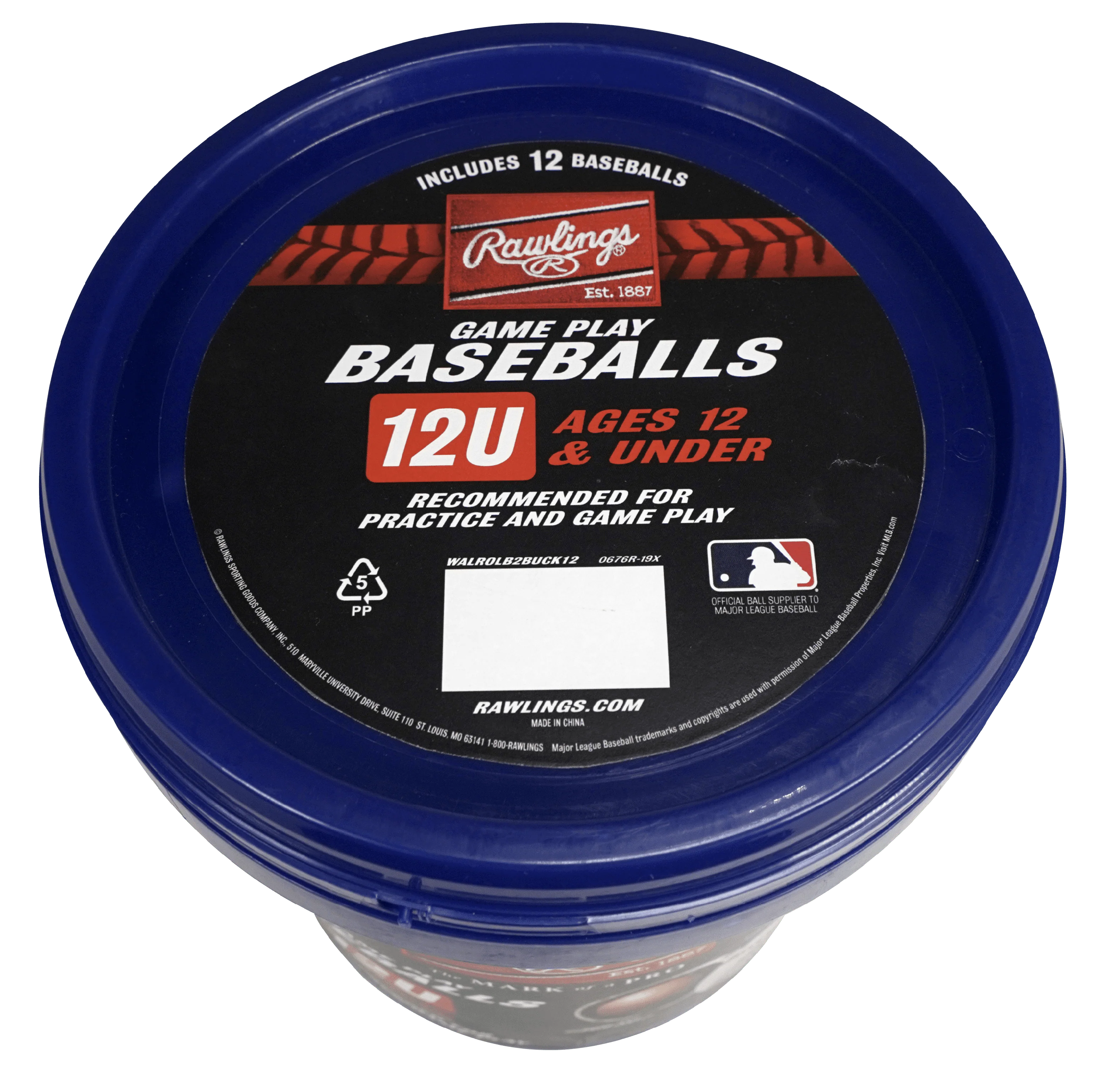 12 Count Youth Practice Baseball Bucket S310