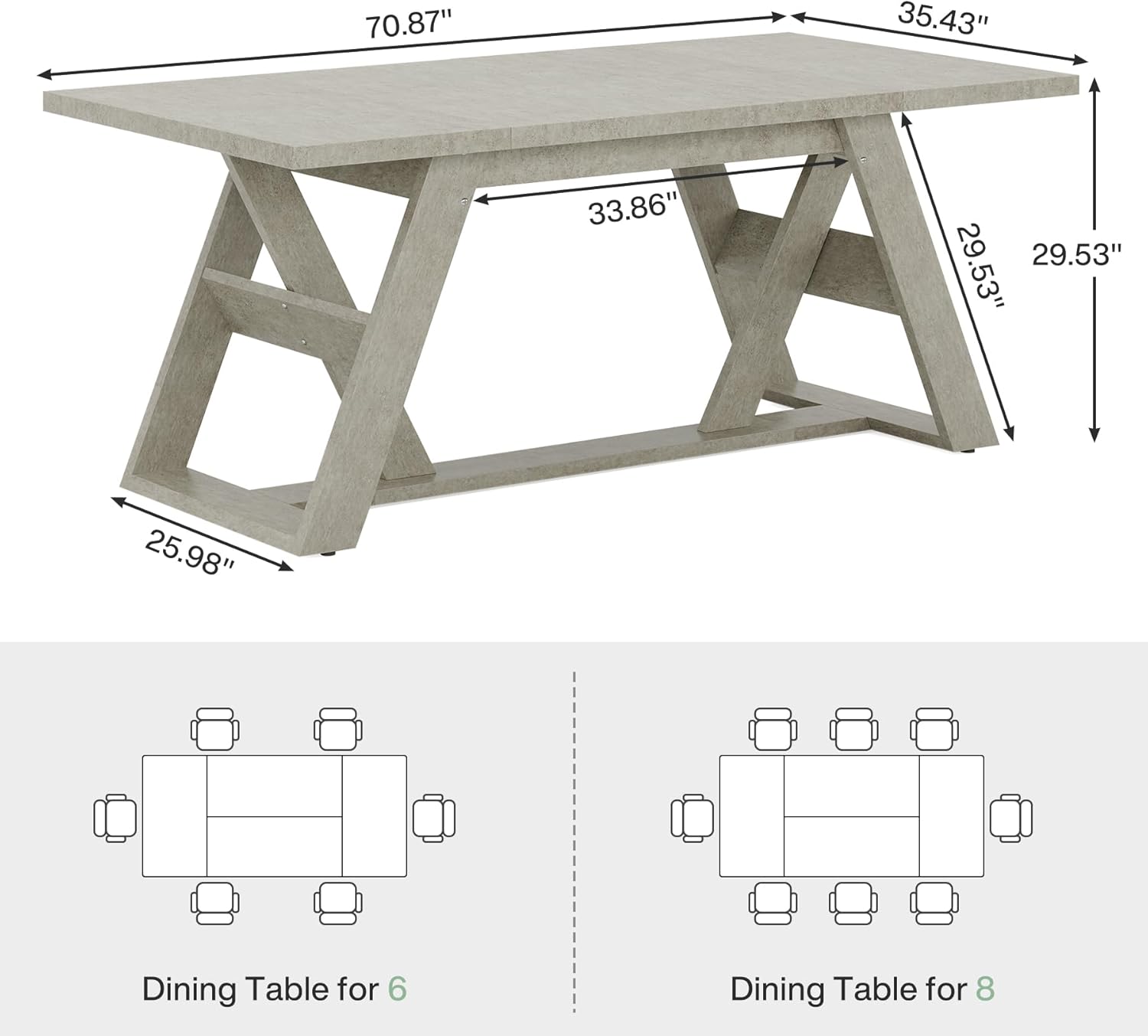 Gray Wood Dining Table R304
