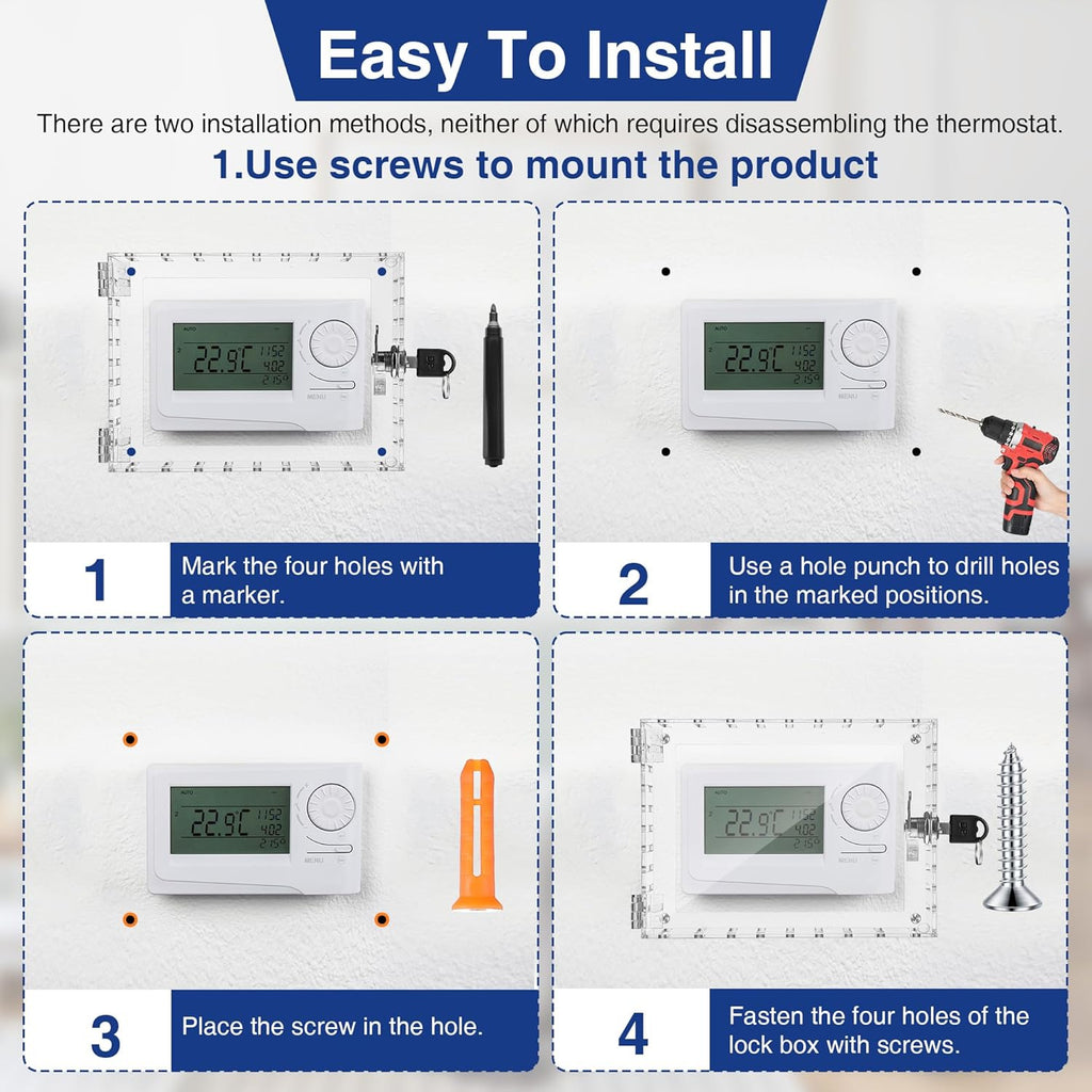 Clear Thermostat Lockable Box with Keys F800
