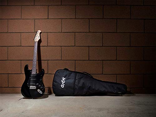 Black 6 Strings Double-Cutaway Solid Body Electric Guitar with Gig Bag H78766