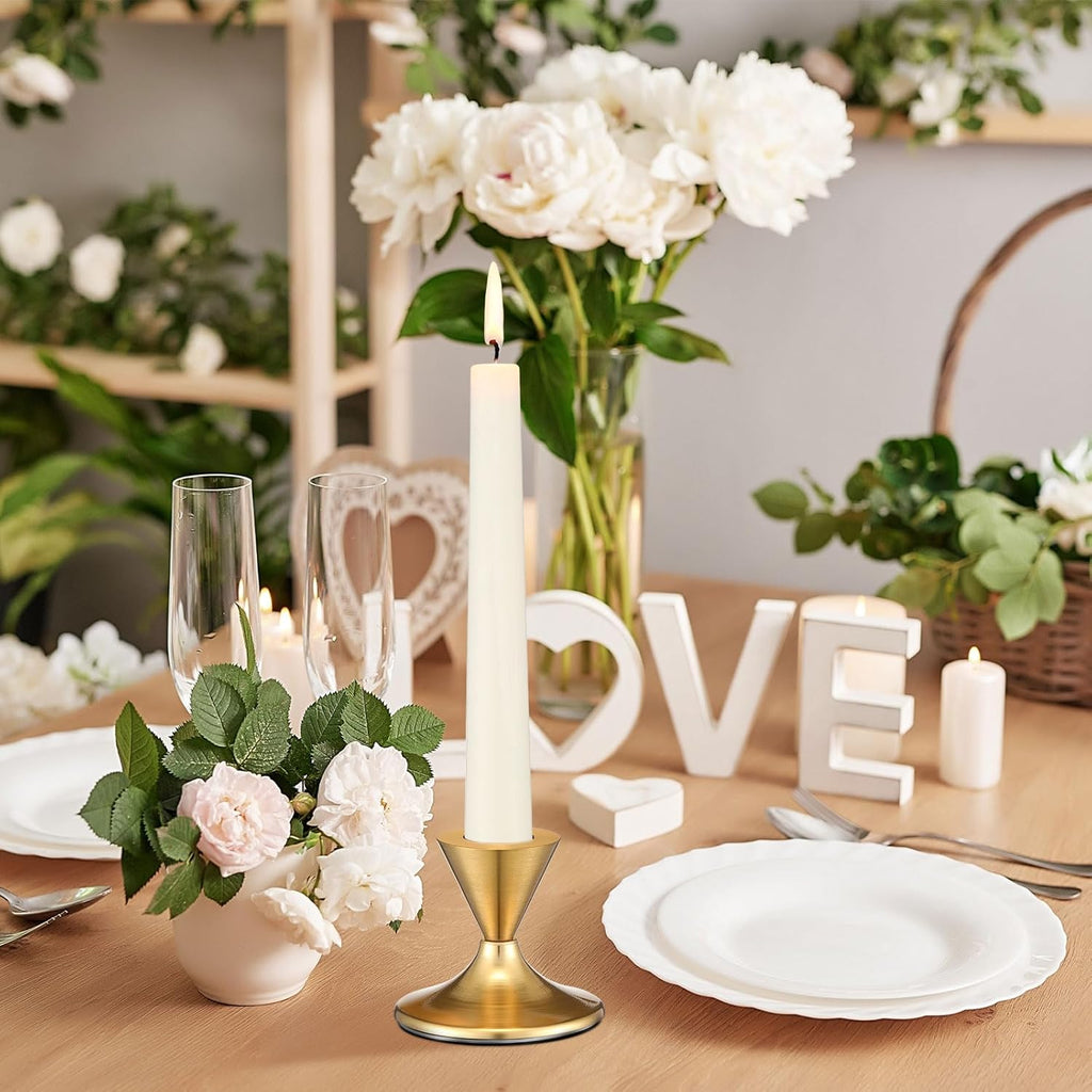 24 Pcs Gold Taper Candle Holders D874