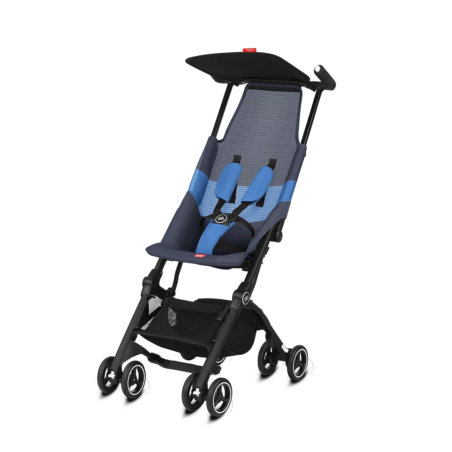 Ultra Compact Lightweight Travel Stroller with Canopy and Reclining Seat in Velvet Black Q215